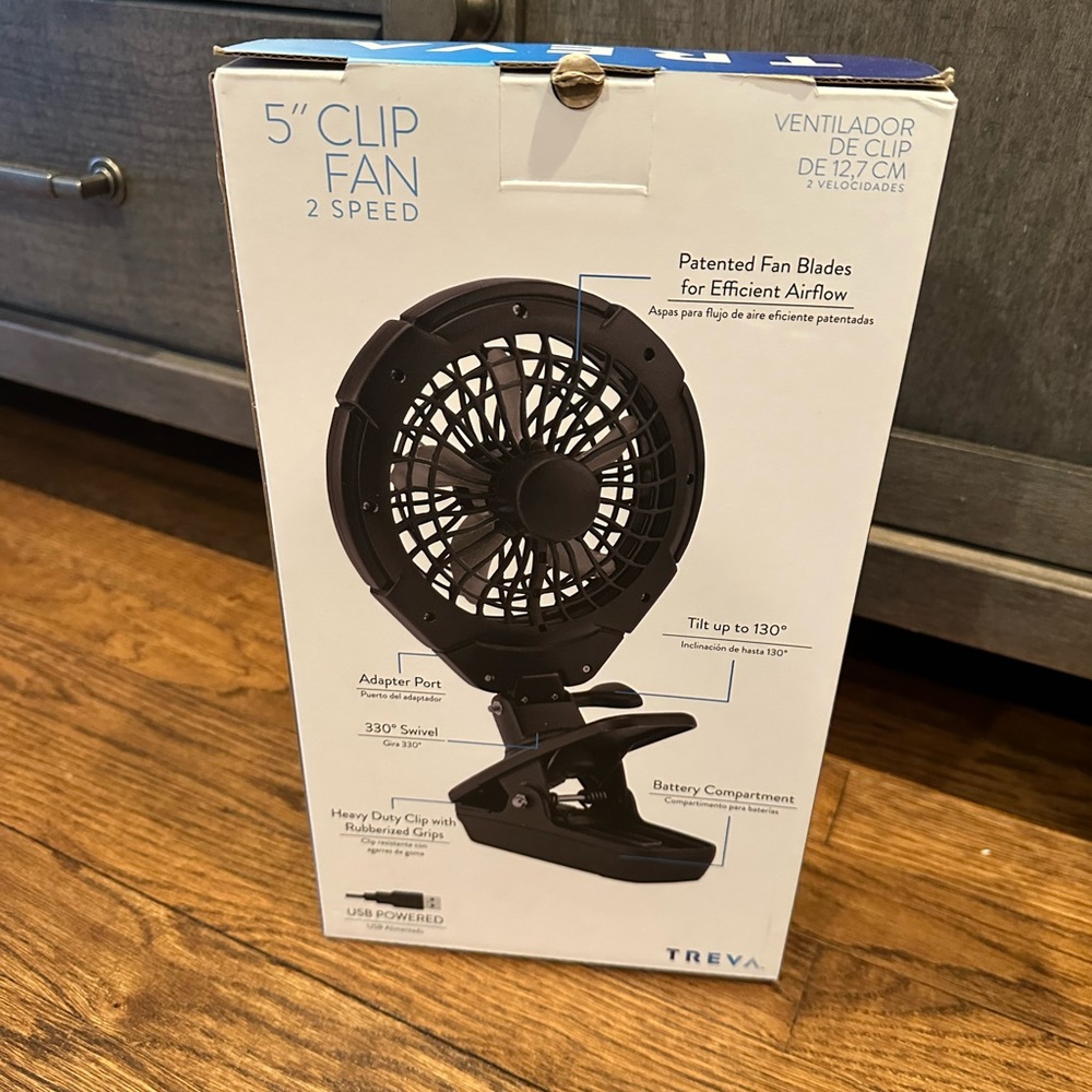 NIB Treva 5" Clip Fan - Picture 3 of 5